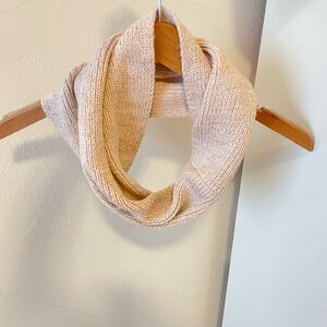 Soft Blush Cream Knit Infinity Scarf